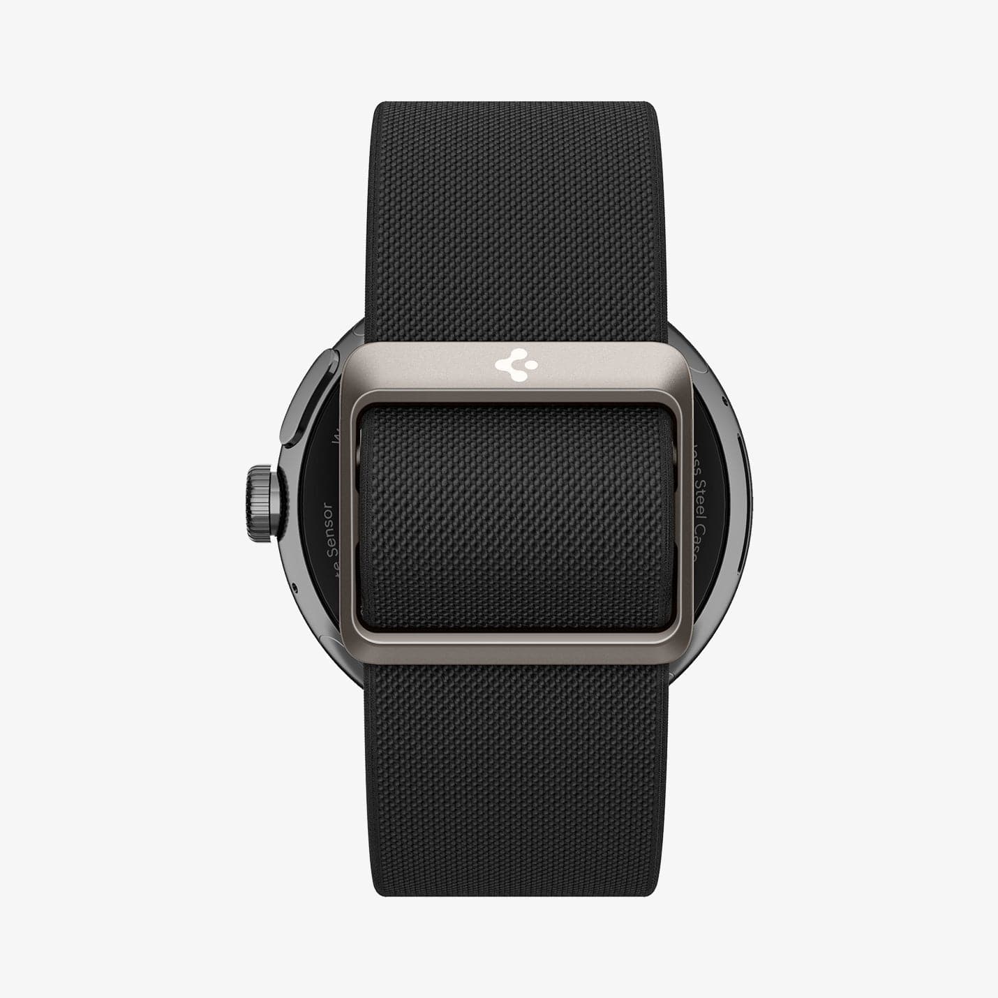 AMP06348 - Pixel Watch Series Case Lite Fit in black showing the partial back and bottom