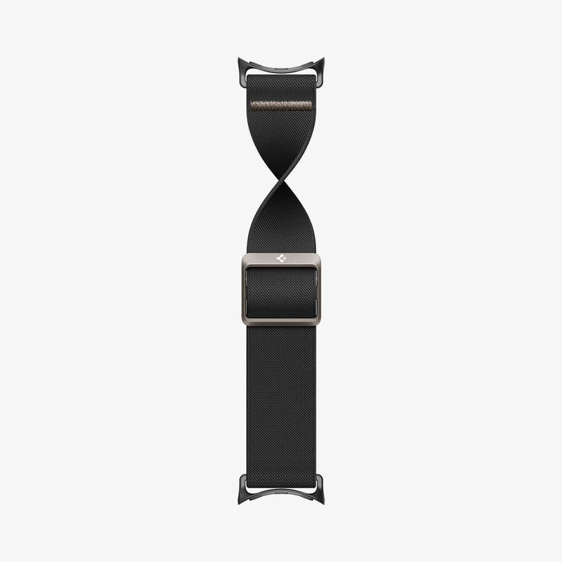 AMP06348 - Pixel Watch Series Case Lite Fit in black showing the watch band laid out flat bending