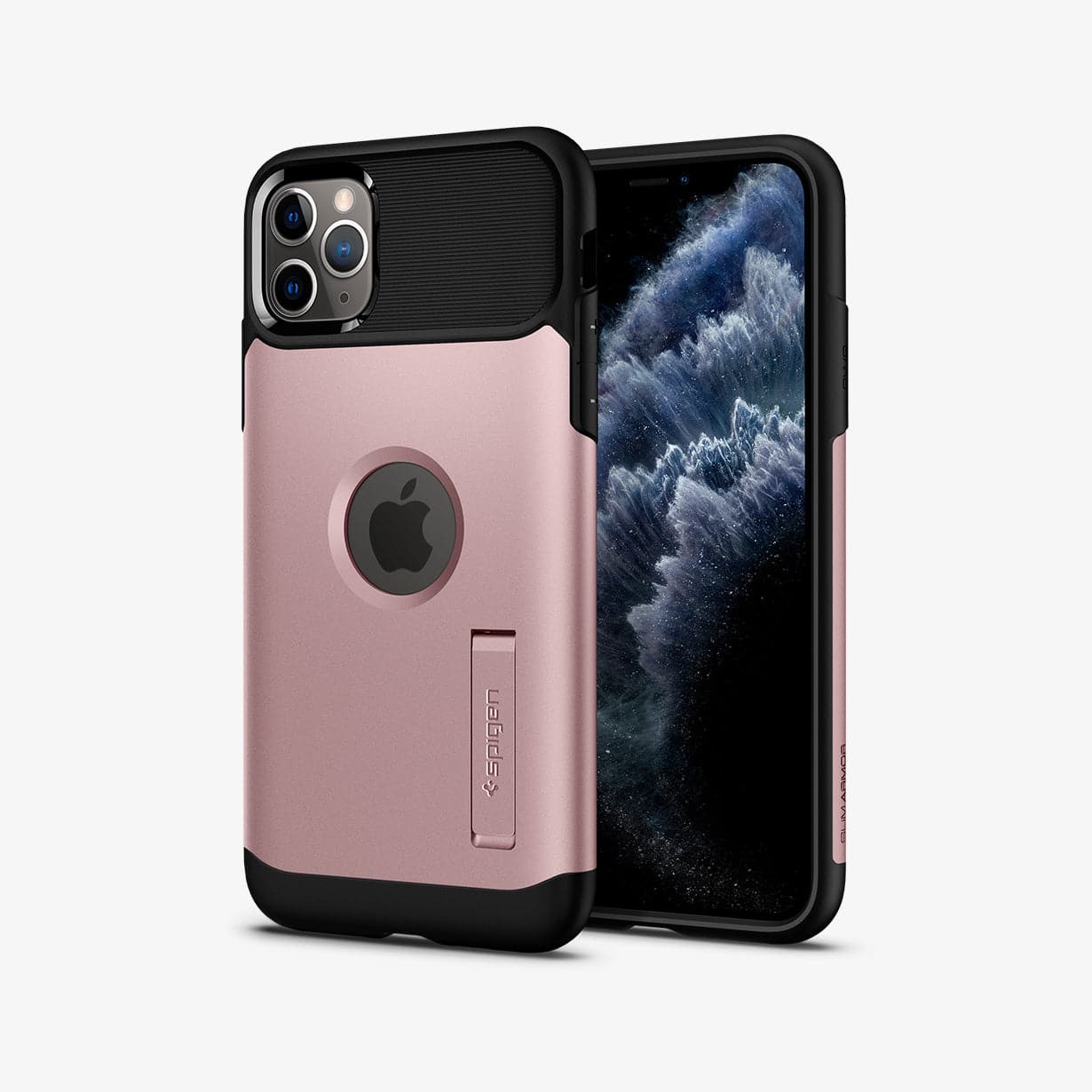 077CS27109 - iPhone 11 Pro Case Slim Armor in rose gold showing the back and front