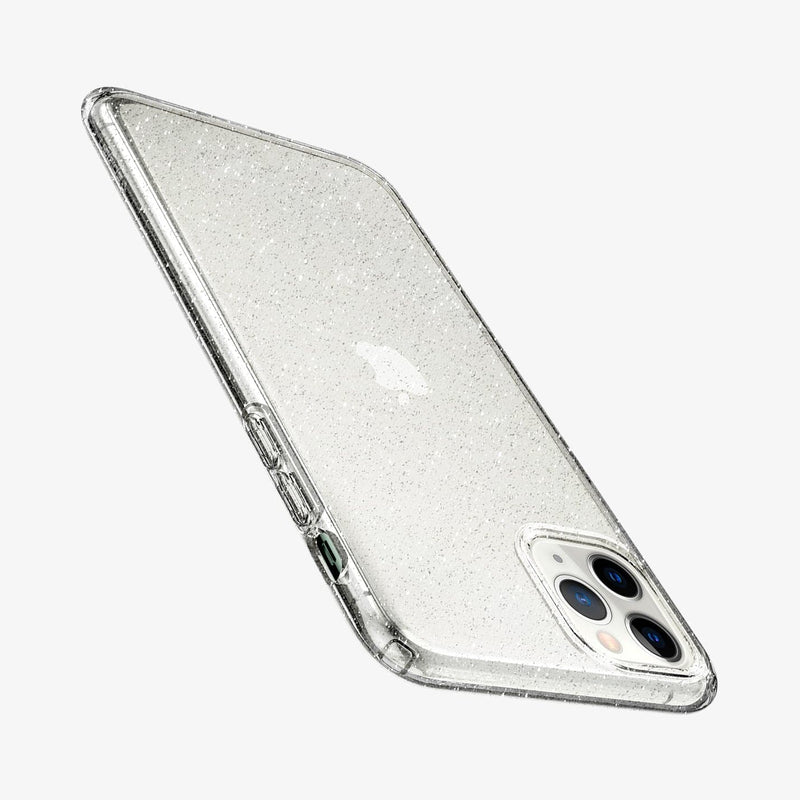 075CS27131 - iPhone 11 Pro Max Case Liquid Crystal Glitter in crystal quartz showing the back, side and top