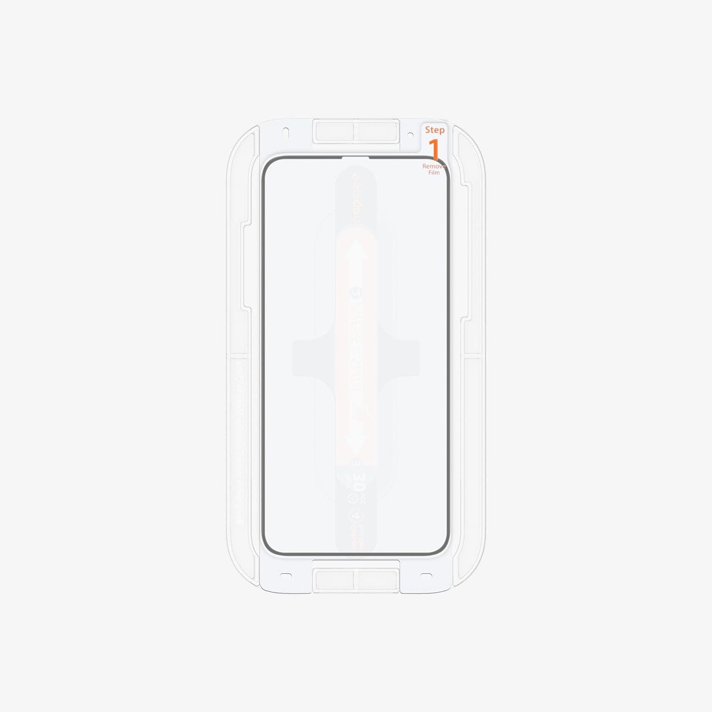 065GL25359 - iPhone XS Max Screen Protector GLAS.tR EZ Fit showing the screen protector inside of ez fit tray