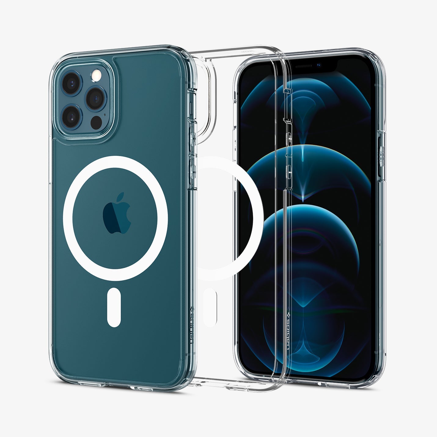 ACS02625 - iPhone 12 / iPhone 12 Pro Case Ultra Hybrid Mag Safe Compatible in white showing the back, inside and front