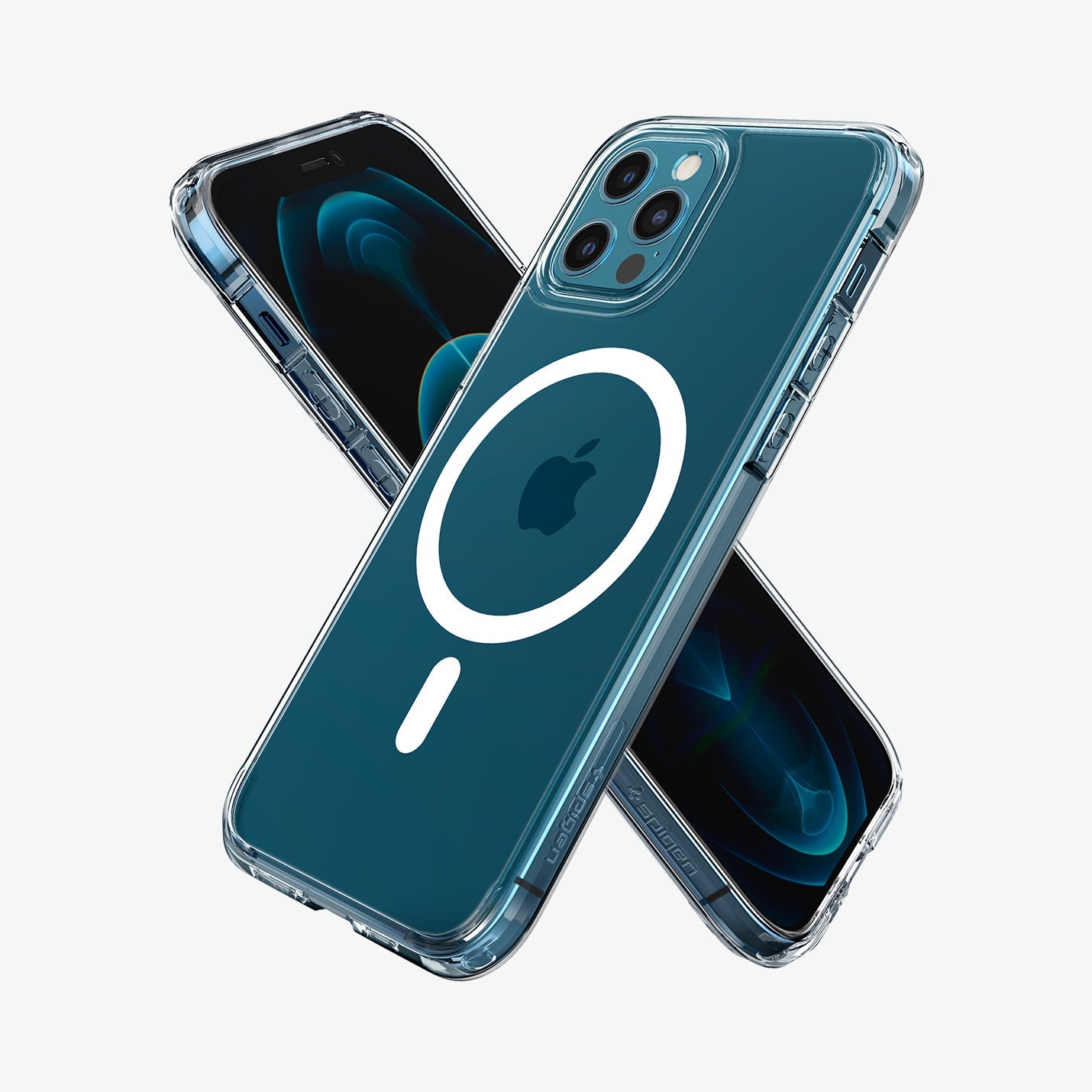 ACS02625 - iPhone 12 / iPhone 12 Pro Case Ultra Hybrid Mag Safe Compatible in white showing the back, front and sides