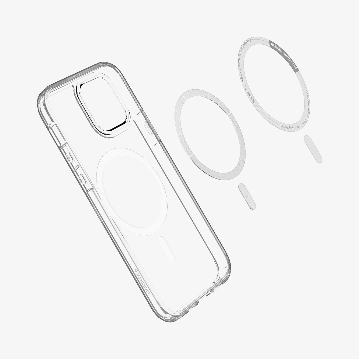 ACS02625 - iPhone 12 / iPhone 12 Pro Case Ultra Hybrid Mag Safe Compatible in white showing the inside magnetic ring layers