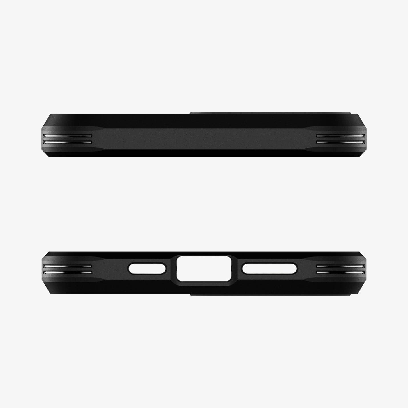 ACS03222 - iPhone 13 Pro Max Case Tough Armor in black showing the top and bottom with precise cutouts