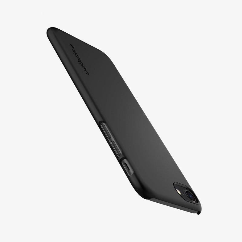 042CS20427 - iPhone SE Thin Fit case in black showing the angled back