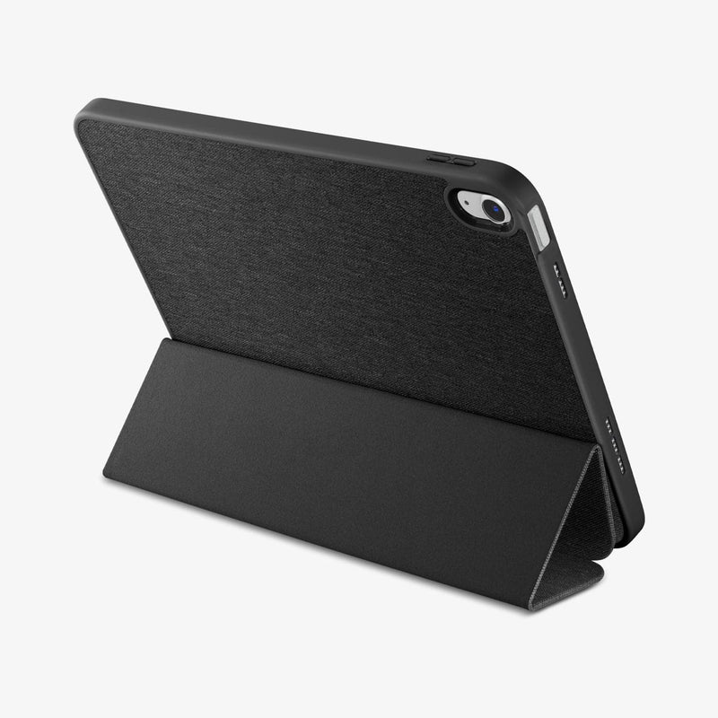 ACS05306 - iPad 10.9" Case Urban Fit in black showing the back with device propped up by built in kickstand