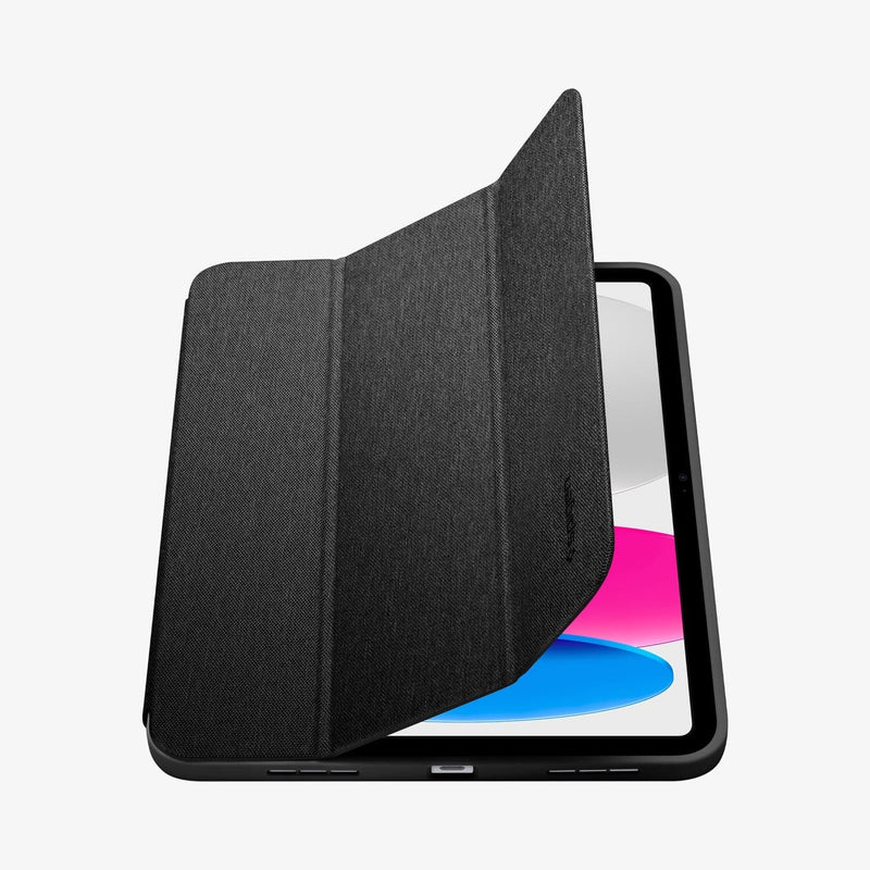 ACS05306 - iPad 10.9" Case Urban Fit in black showing the front with cover flap slightly open