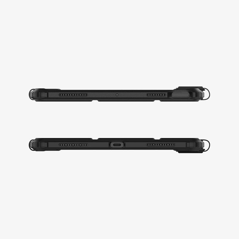 ACS05281 - iPad Air 10.9" (2022 / 2020) Case Ultra Hybrid Pro in black showing the top and bottom with precise cutouts