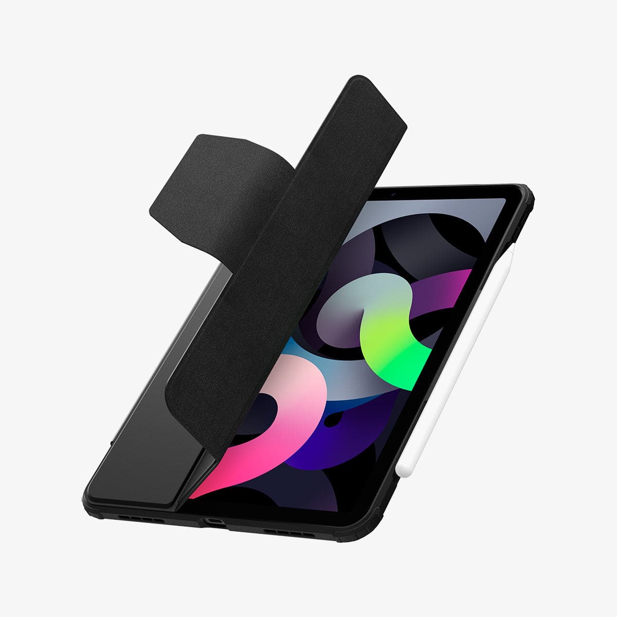 ACS05281 - iPad Air 10.9" (2022 / 2020) Case Ultra Hybrid Pro in black showing the front with cover half open