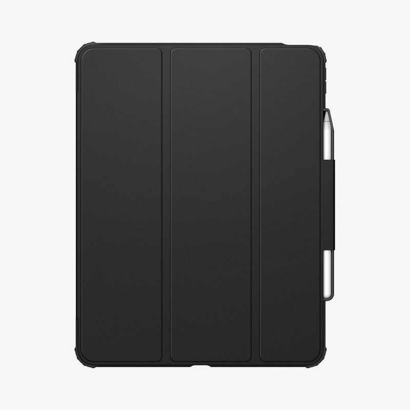 ACS07674 - iPad Air 12.9-inch Case Ultra Hybrid Pro in Black showing the front with s-pen attached