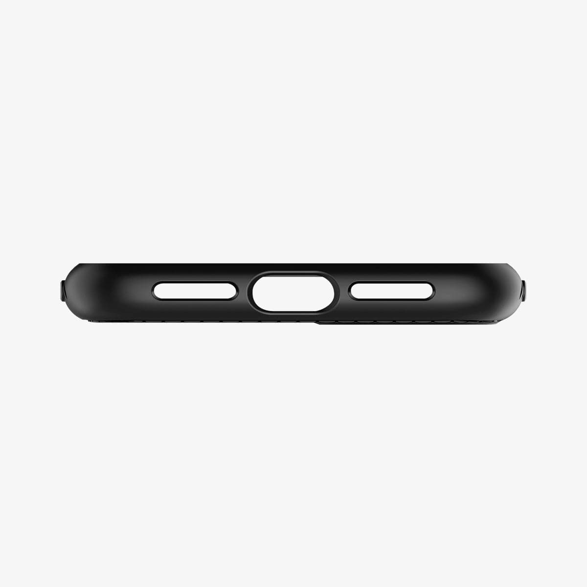 076CS27184 - iPhone 11 Case Liquid Air in matte black showing the bottom with precise cutouts