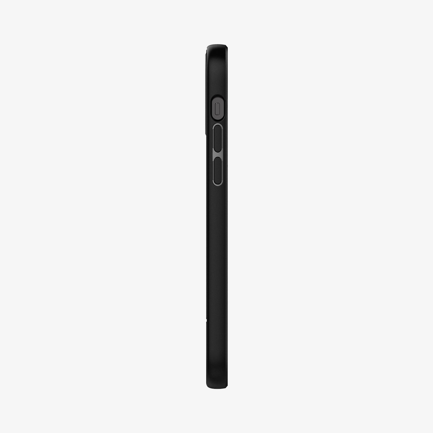 ACS01515 - iPhone 12 / iPhone 12 Pro Case Core Armor in matte black showing the side with volume controls
