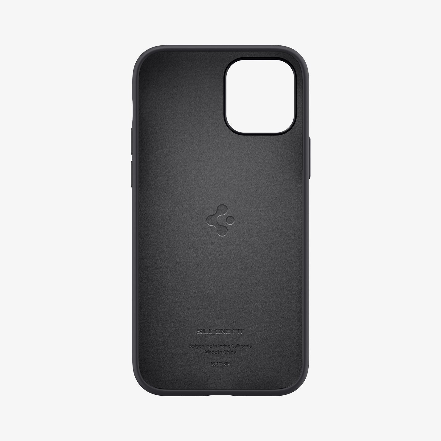 ACS03111 - iPhone 12 / 12 Pro Case Silicone Fit in black showing the inside of case