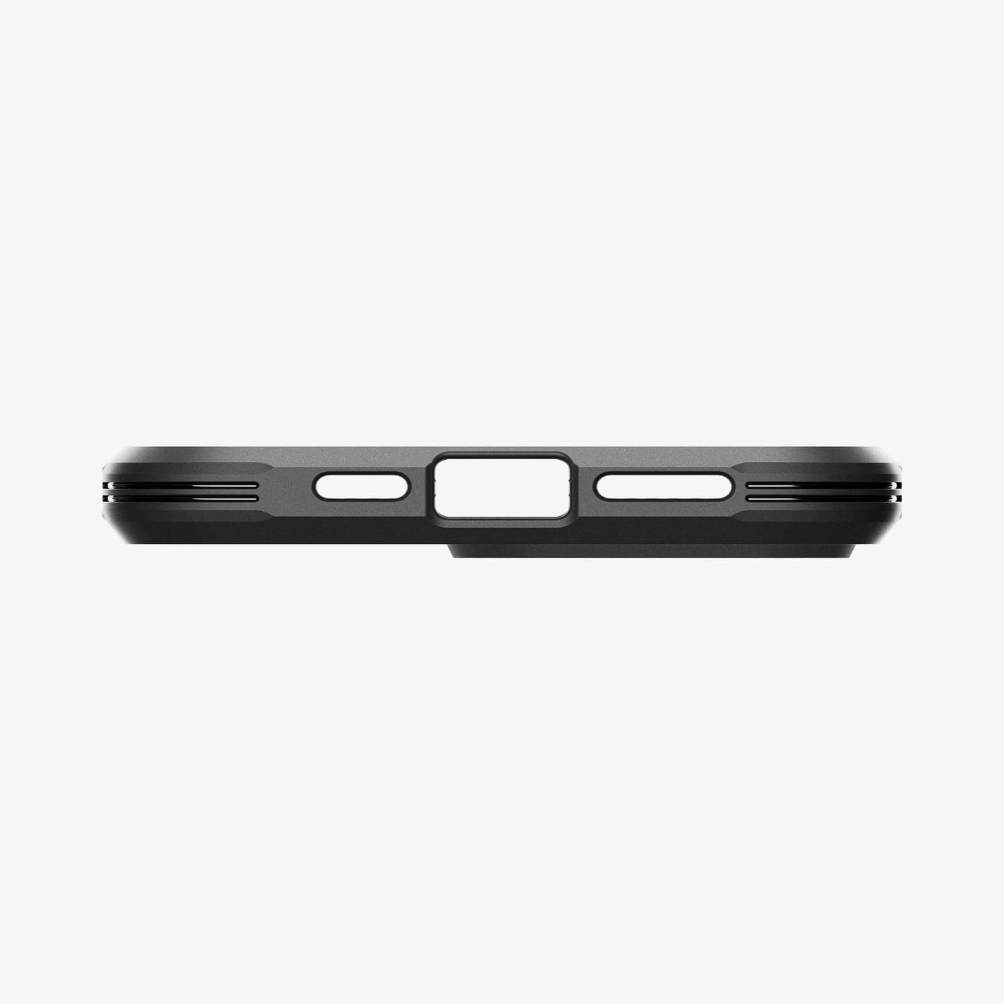 ACS04840 - iPhone 14 Pro Max Case Tough Armor (MagFit) in black showing the bottom with precise cutouts