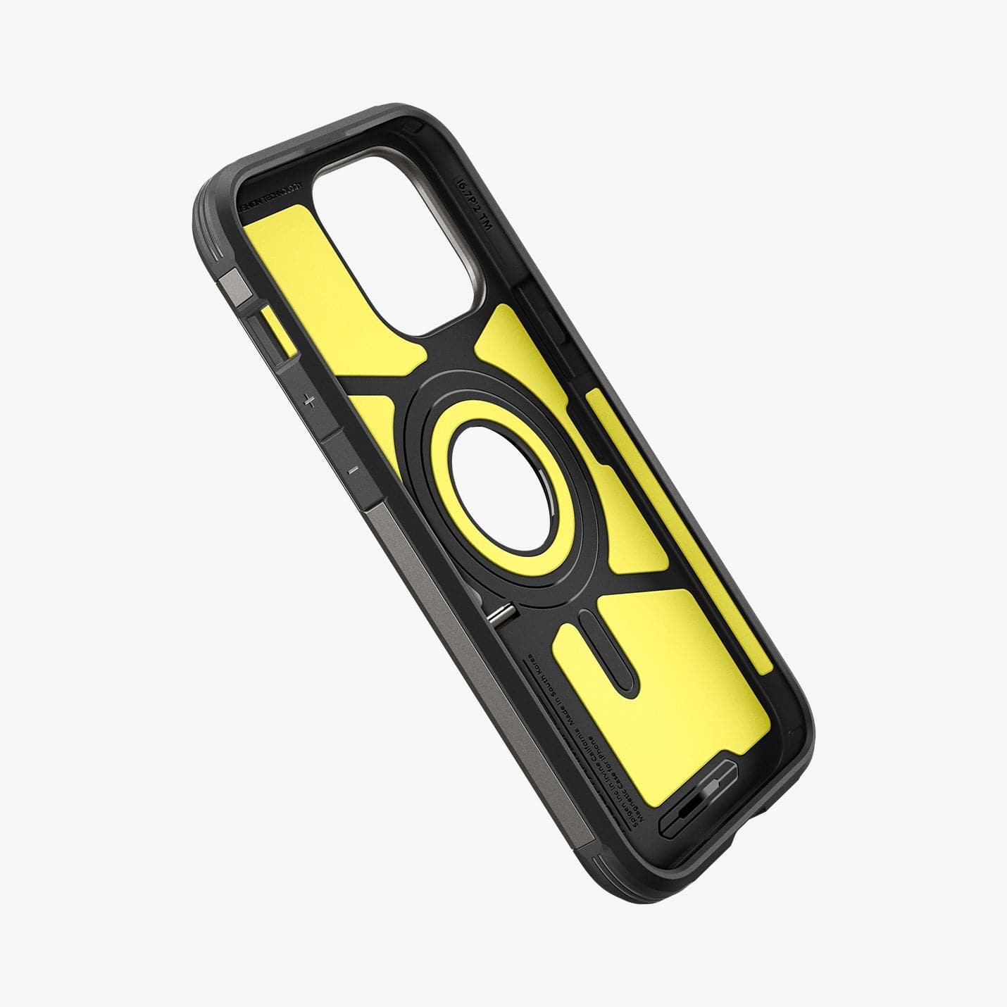 ACS04839 - iPhone 14 Pro Max Case Tough Armor (MagFit) in gunmetal showing the inside of case and side