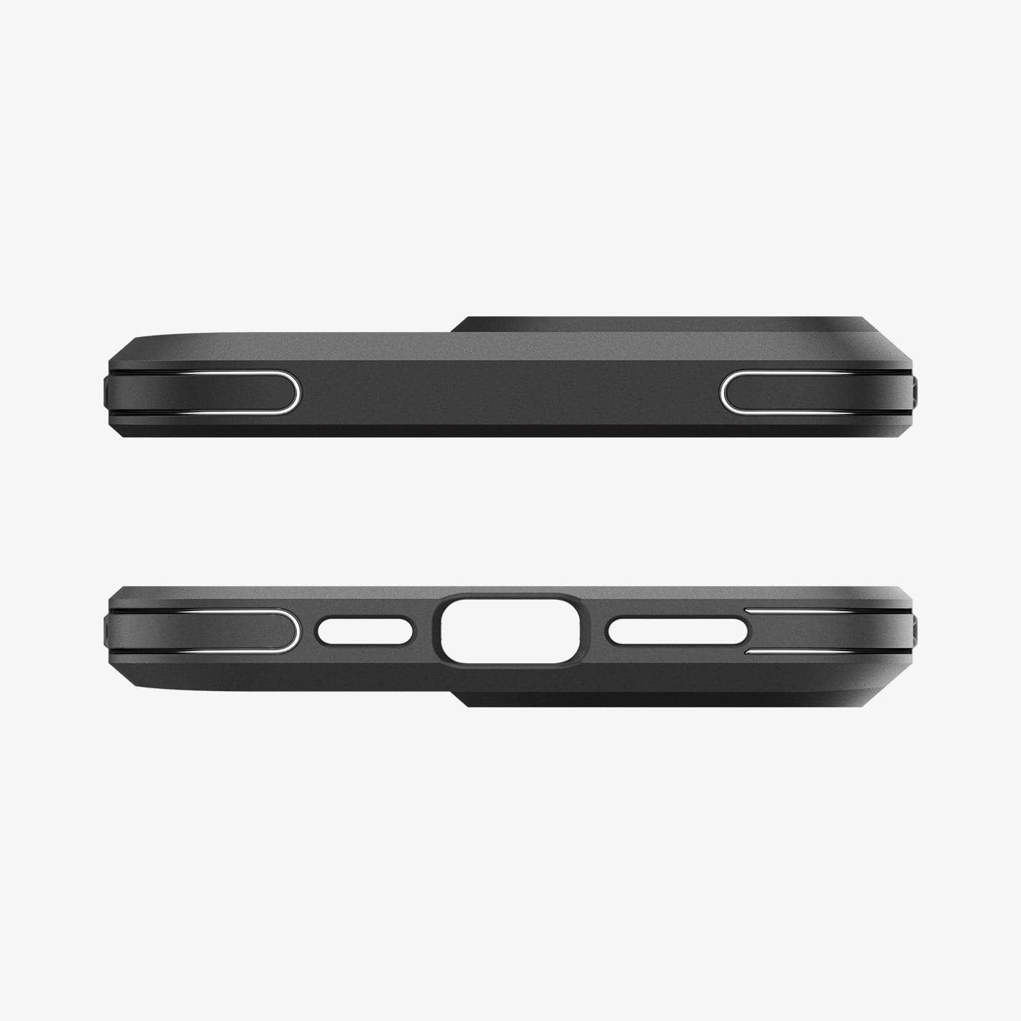 ACS04998 - iPhone 14 Pro Case Cryo Armor in matte black showing the top and bottom with precise cutouts