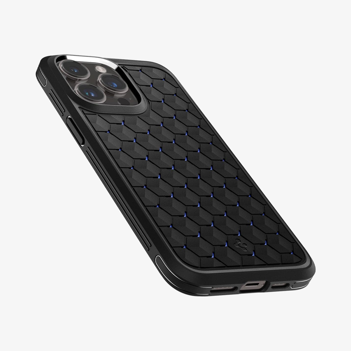 ACS04998 - iPhone 14 Pro Case Cryo Armor in matte black showing the back, side and bottom