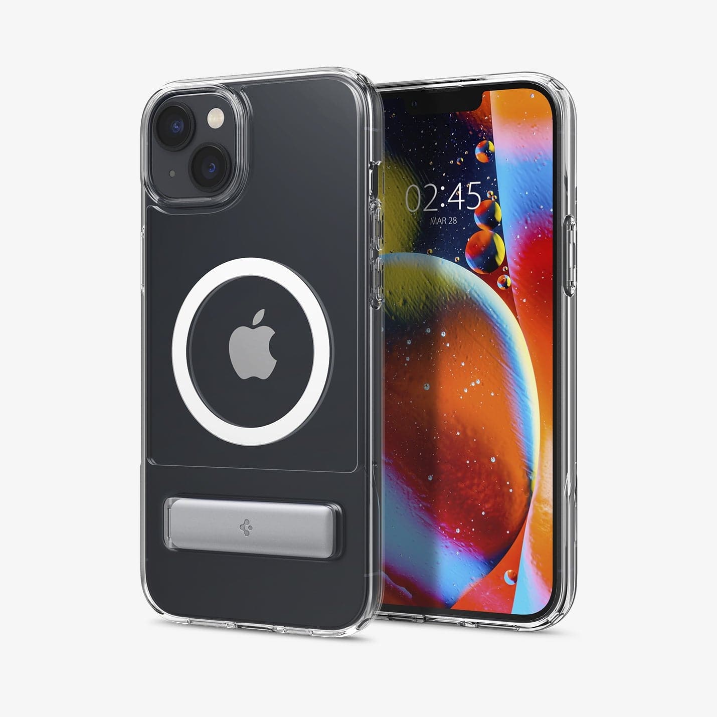 ACS04660 - iPhone 14 Plus Case Slim Armor Essential S (MagFit) in white showing the back and front