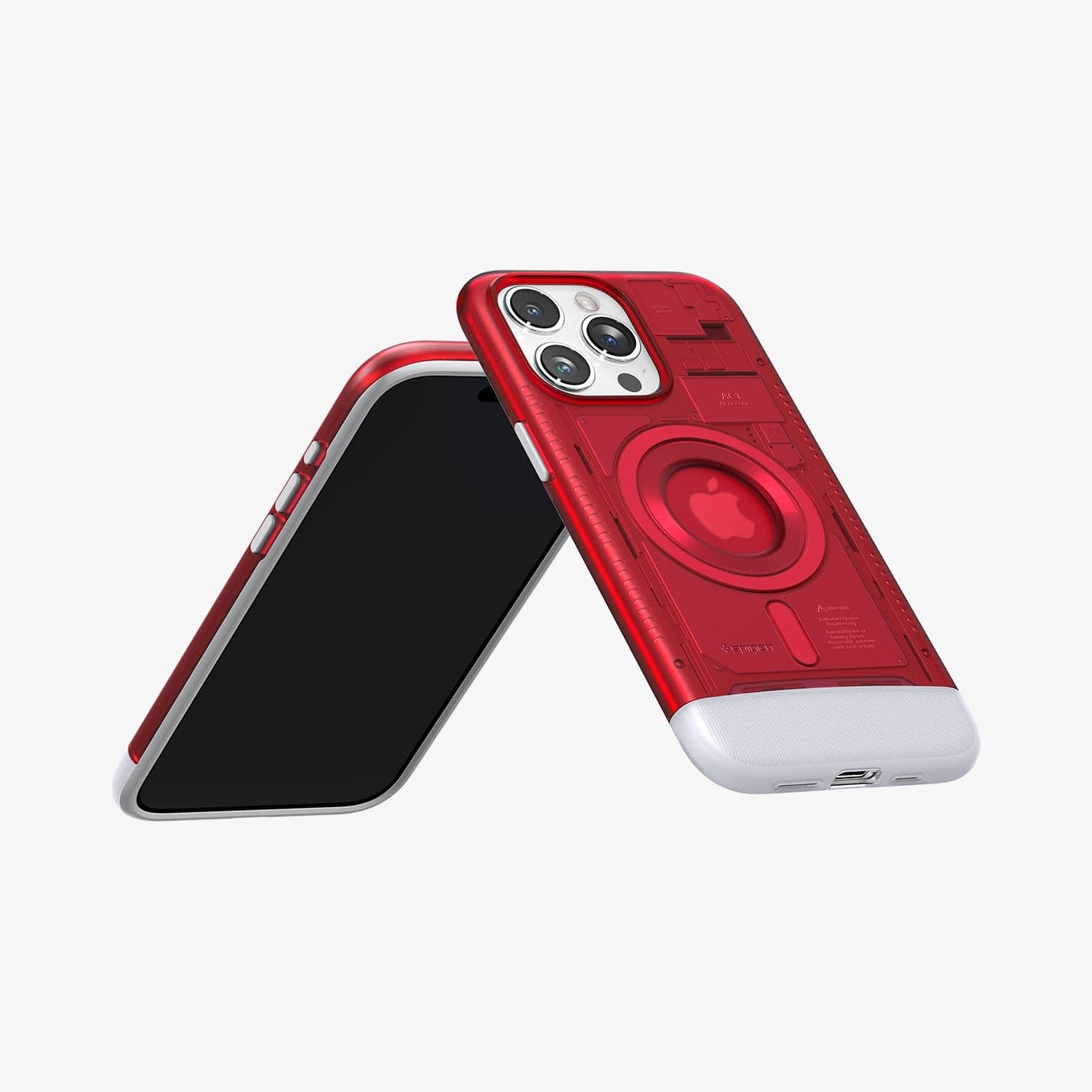 ACS06744 - iPhone 15 Pro Case Classic C1 (MagFit) in ruby showing the back, front and partial sides