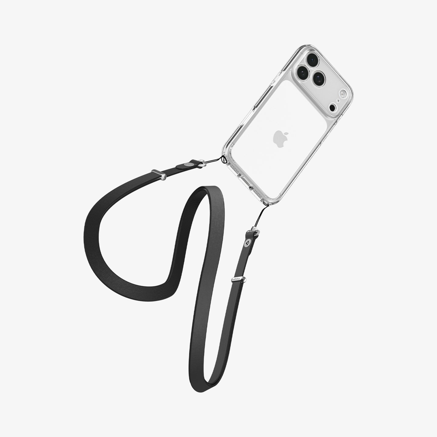 ACS10033 - iPhone 17 Pro Max Ultra Hybrid in Crystal Clear showing the side and lanyard hole