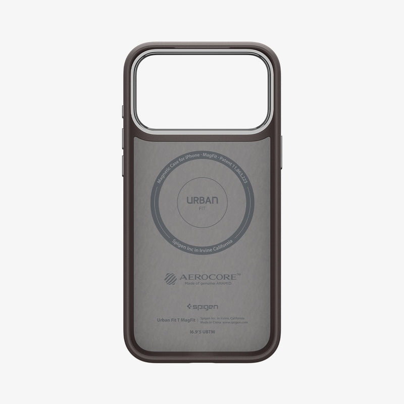 ACS09609 - iPhone 17 Pro Max Urban Fit T (MagFit) in Mocha Brown showing the inside of case