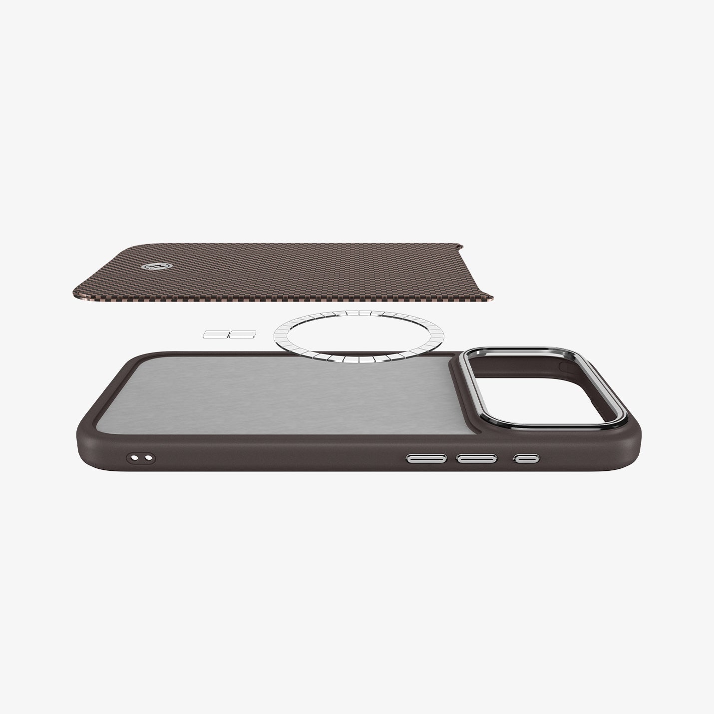 ACS09609 - iPhone 17 Pro Max Urban Fit T (MagFit) in Mocha Brown showing the multiple layers of case