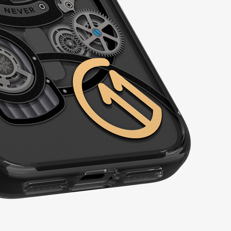 ACS10407 - iPhone 17 Pro Max Series Case c11 Series Chronos Edition (MagFit) showing the back zoomed in on c11 logo