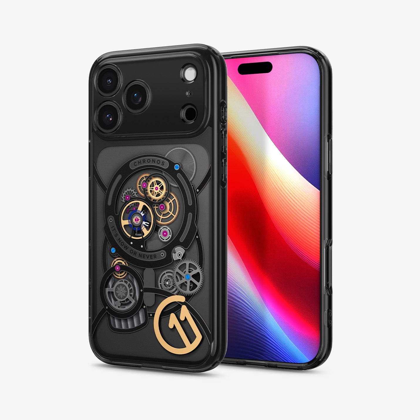 ACS10407 - iPhone 17 Pro Max Series Case c11 Series Chronos Edition (MagFit) showing the back and front