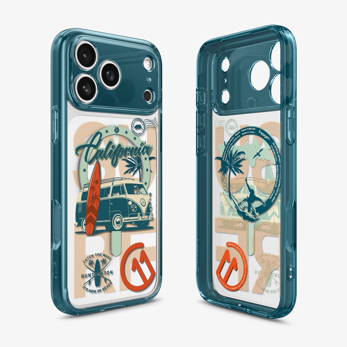 ACS10169 - iPhone 17 Pro Max Series Case c11 Series Huntington Edition (MagFit) showing the back, sides and inside of case
