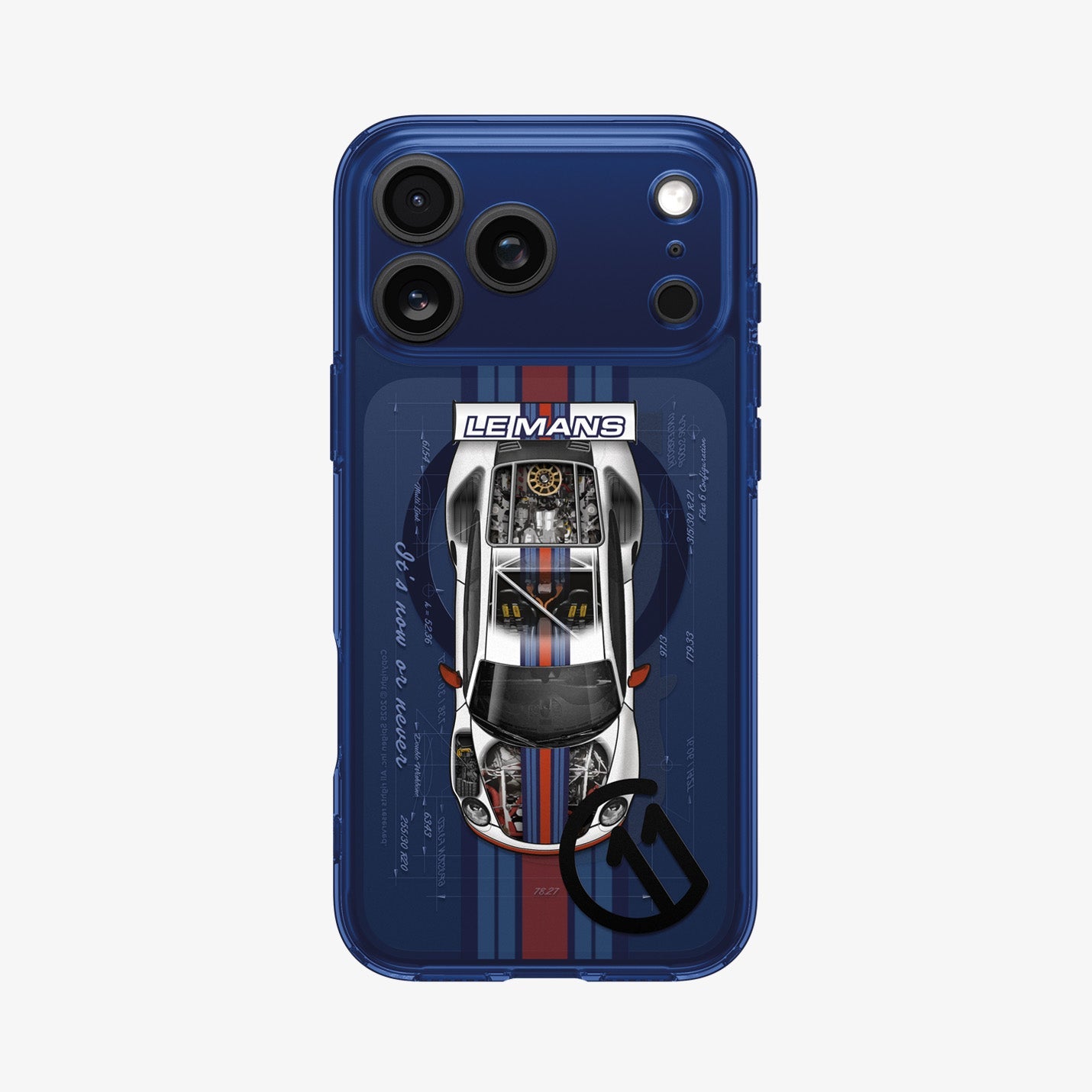 ACS10411 - iPhone 17 Pro Max Case c11 Le Mans Edition (MagFit) showing the back in black device