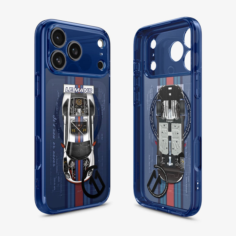 ACS10411 - iPhone 17 Pro Max Case c11 Le Mans Edition (MagFit) showing the black, sides and inside of case