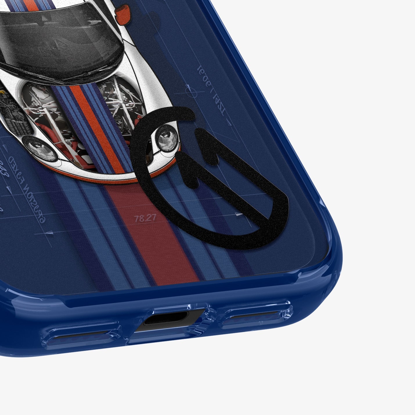 ACS10411 - iPhone 17 Pro Max Case c11 Le Mans Edition (MagFit) showing the back zoomed in on c11 logo