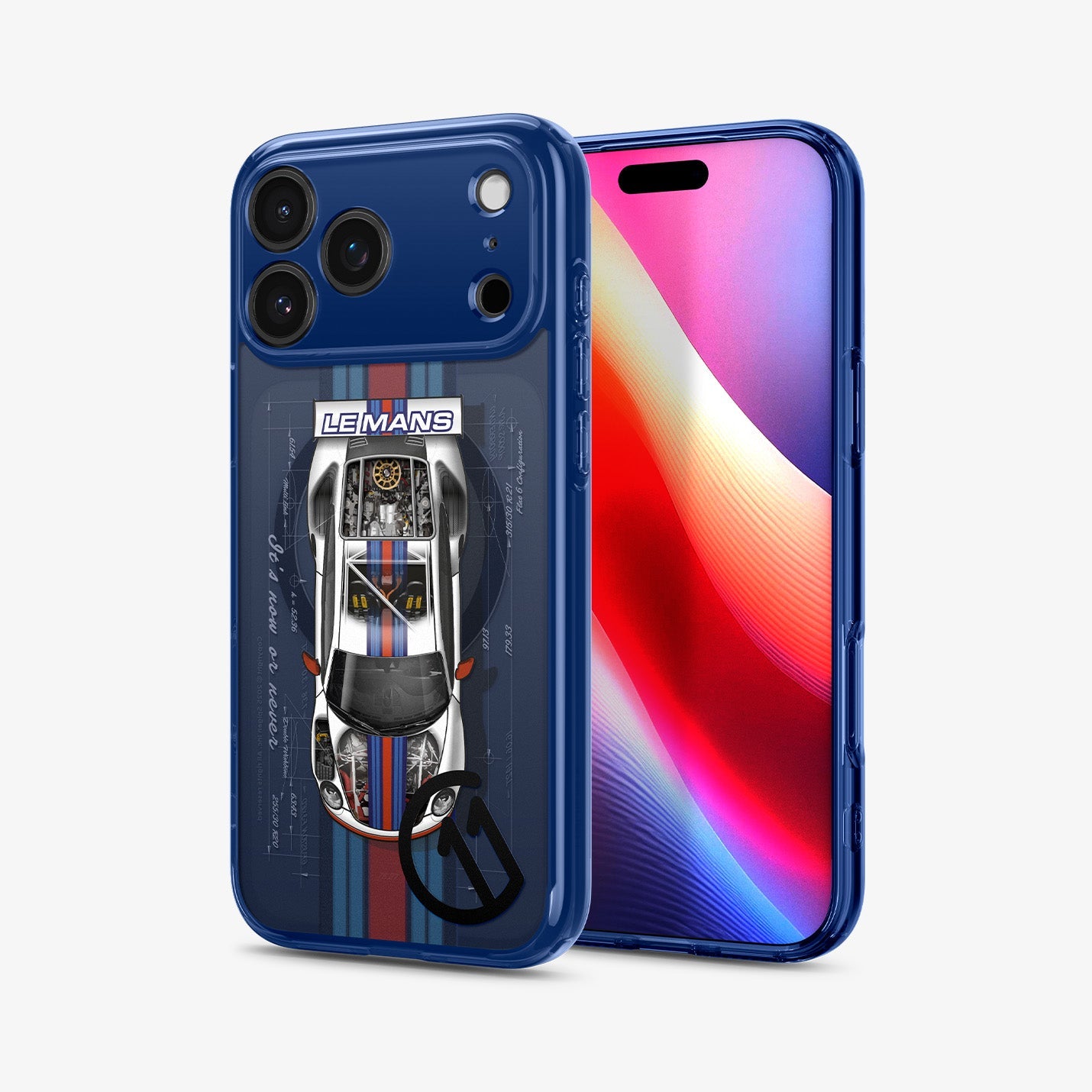 ACS10411 - iPhone 17 Pro Max Case c11 Le Mans Edition (MagFit) showing the back and front