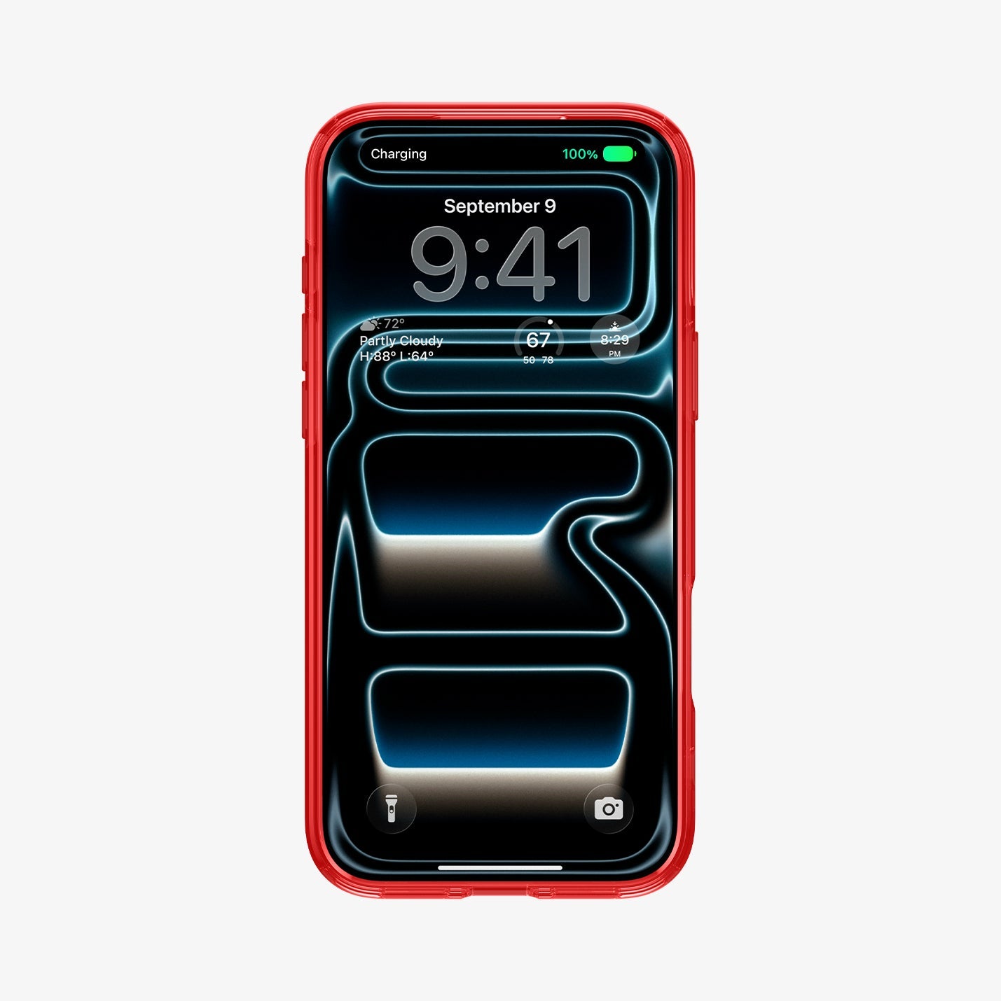 ACS11412 - Spigen C11 Blast iPhone 17 Pro Max case in Red front view showing bold red bumper frame