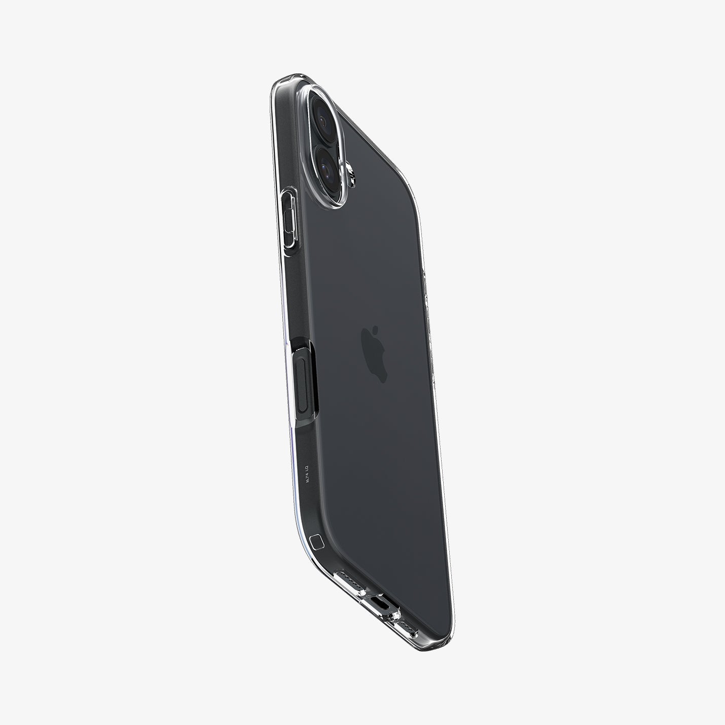 ACS08222 - iPhone 16 Case Liquid Crystal in Crystal Clear showing the back, side and bottom