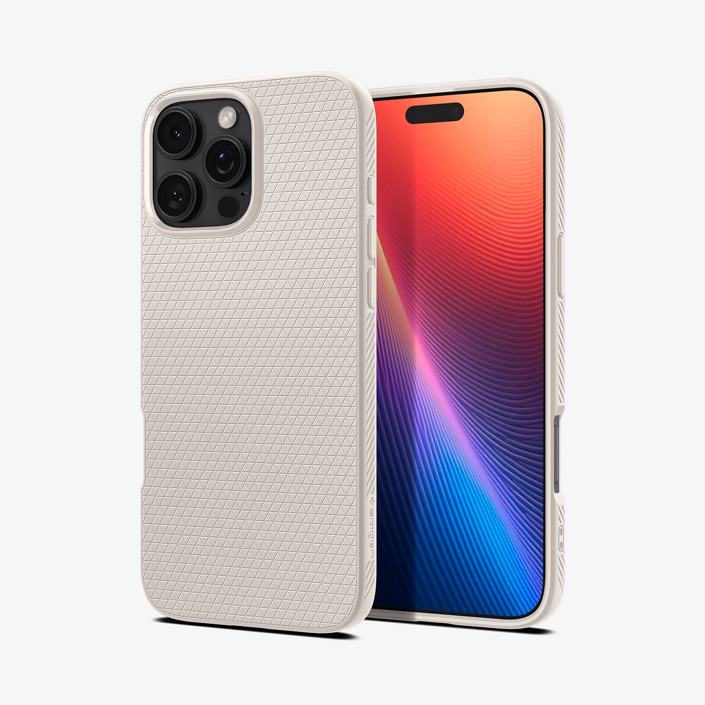 ACS07991 - iPhone 16 Pro Max Case Liquid Air in Natural Titanium showing the back, partial front and sides