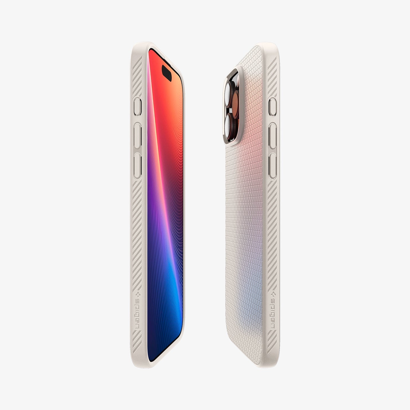 ACS07991 - iPhone 16 Pro Max Case Liquid Air in Natural Titanium showing the partial back, partial front and sides