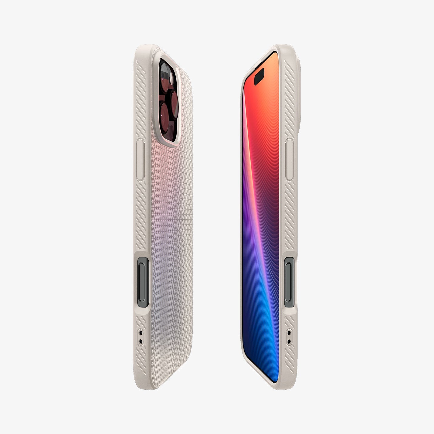 ACS07991 - iPhone 16 Pro Max Case Liquid Air in Natural Titanium showing the partial back, partial front and sides