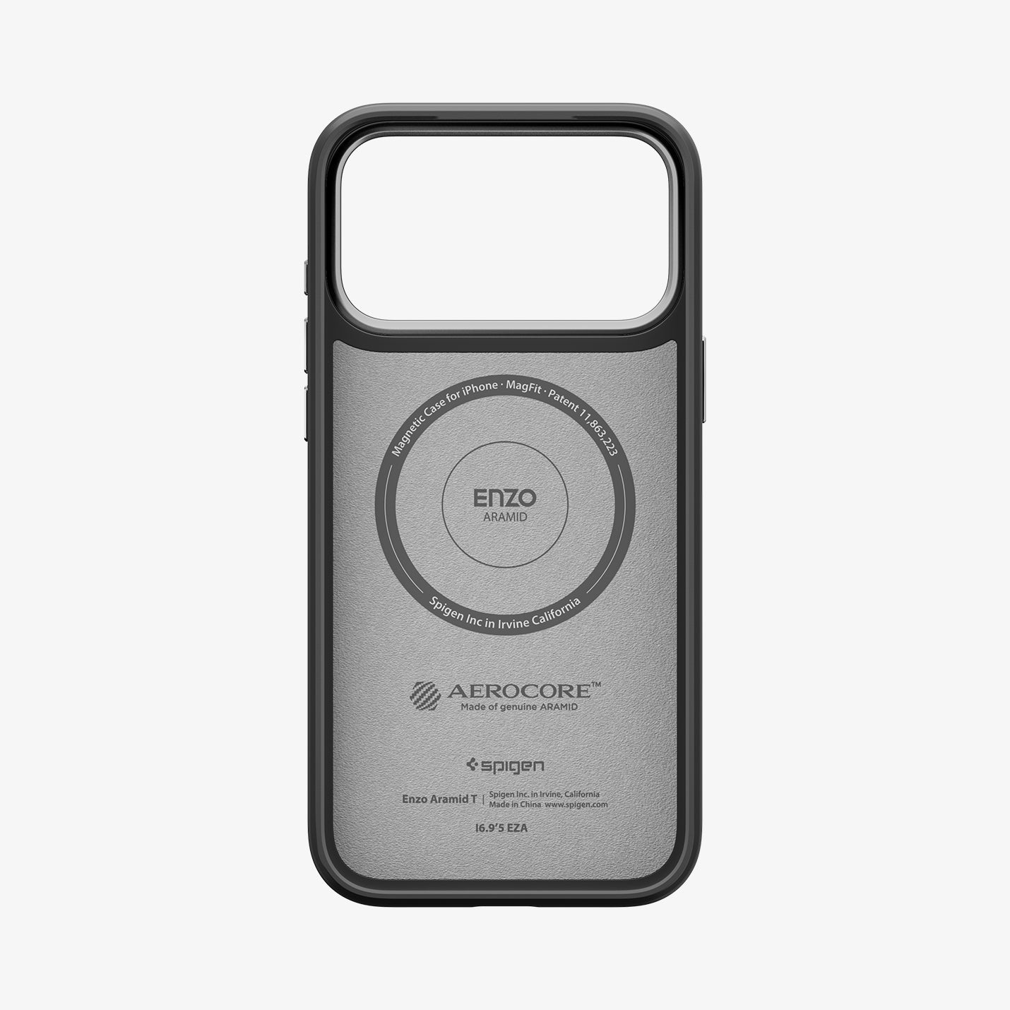 ACS09905 - iPhone 17 Pro Max Case Enzo Aramid T in black showing the inside of case