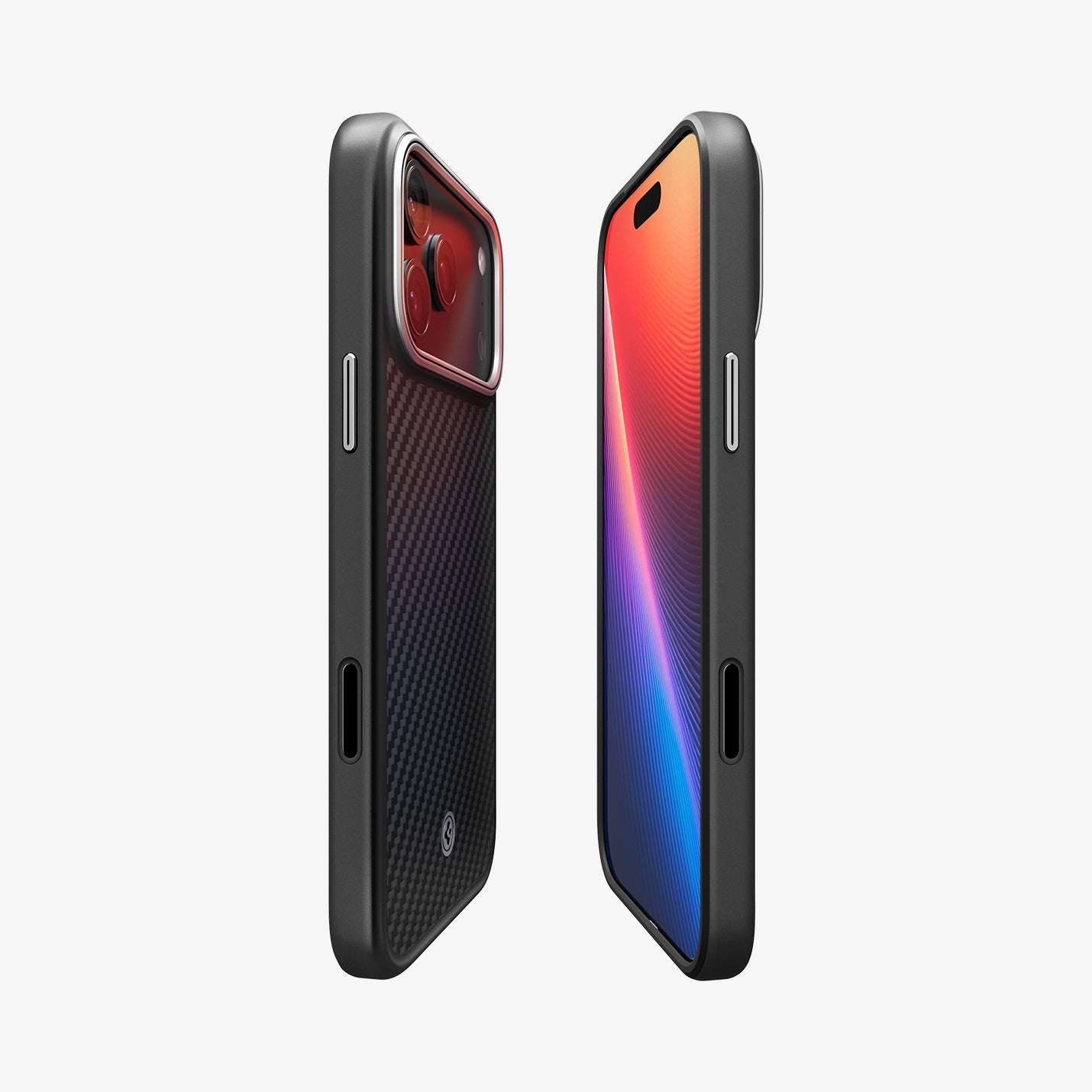 ACS09905 - iPhone 17 Pro Max Case Enzo Aramid T in black showing the sides, partial front and back