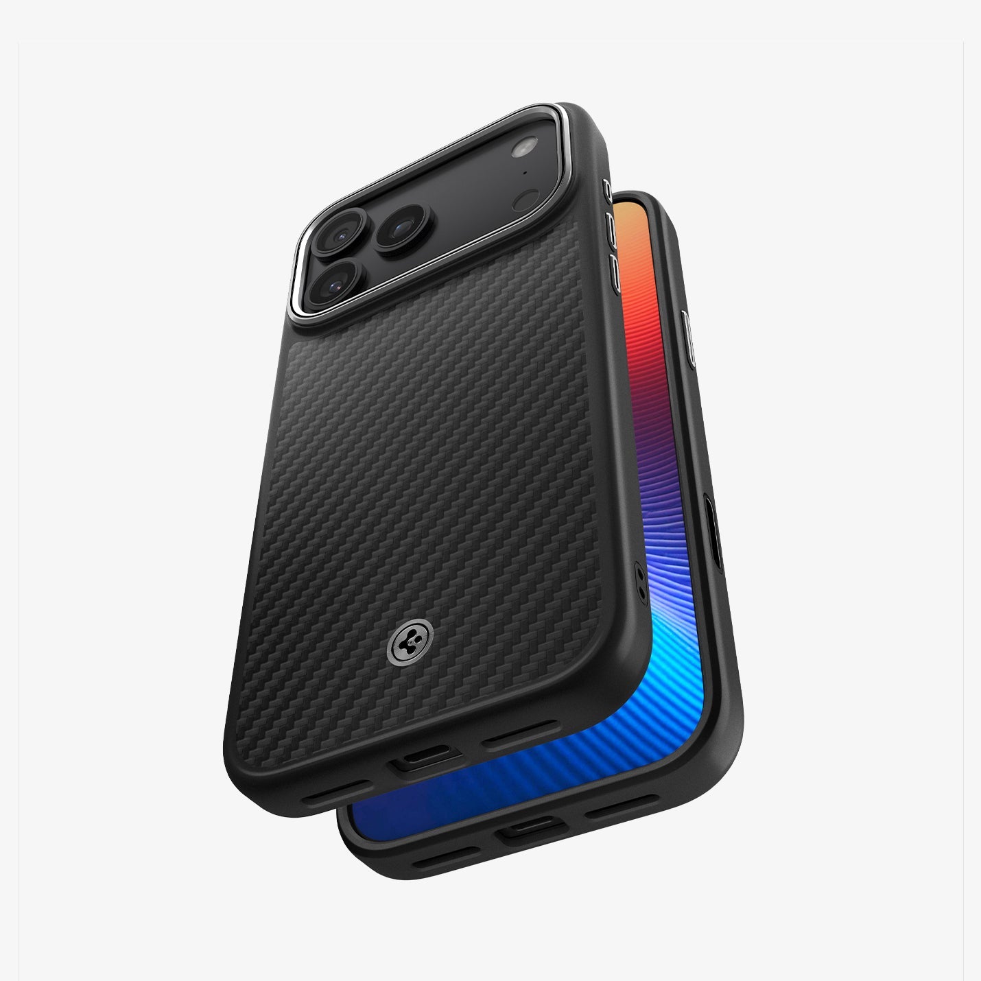 ACS09905 - iPhone 17 Pro Max Case Enzo Aramid T in black showing the back, sides and bottom