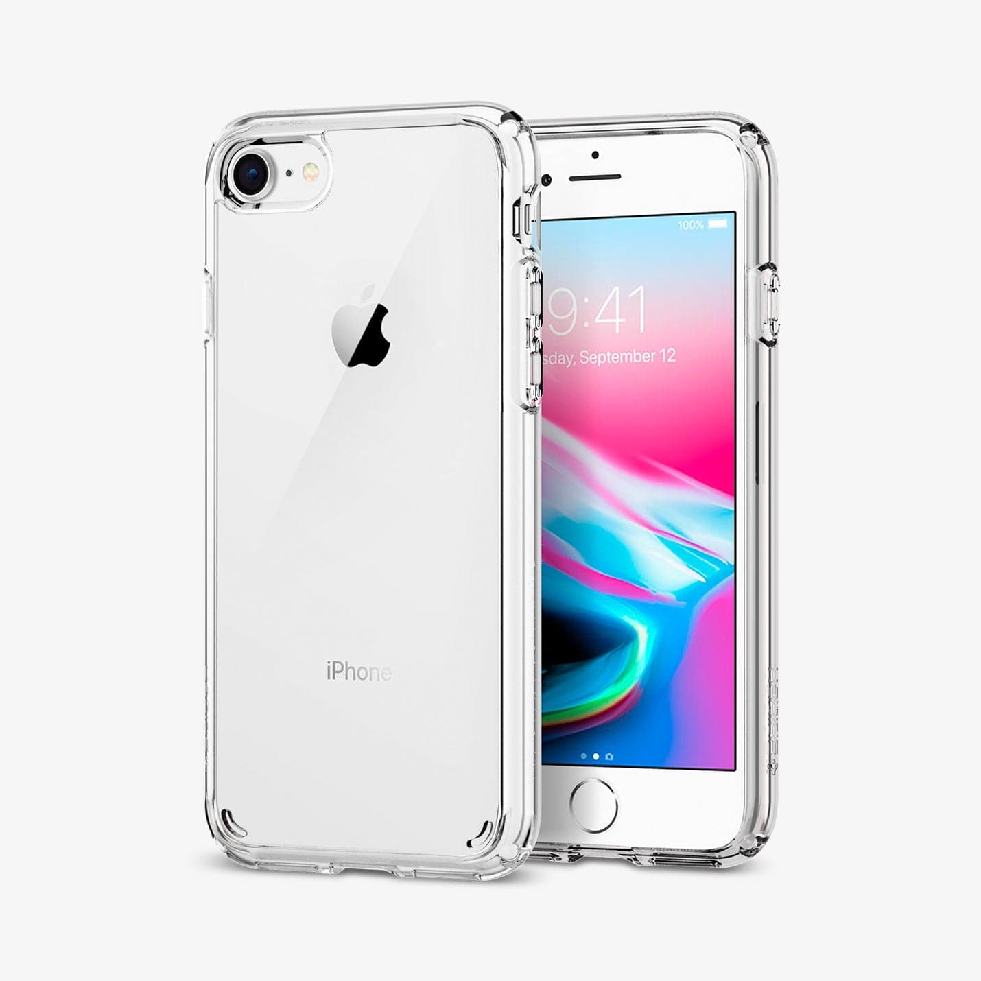 042CS20927 - iPhone 7 Series Ultra Hybrid Case in Crystal Clear showing the front and back