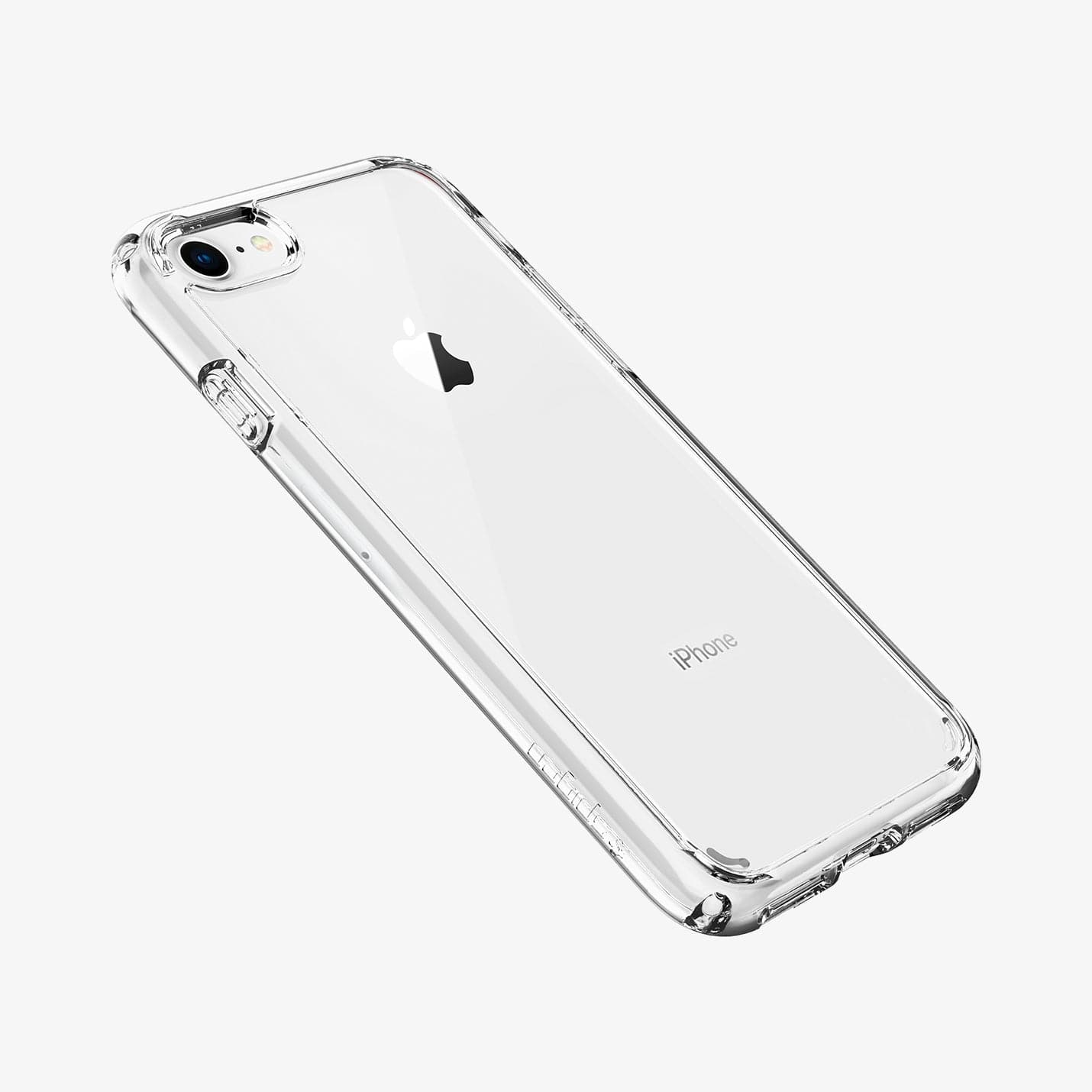 042CS20927 - iPhone 8 Series Ultra Hybrid Case in Crystal Clear showing the back, partial side