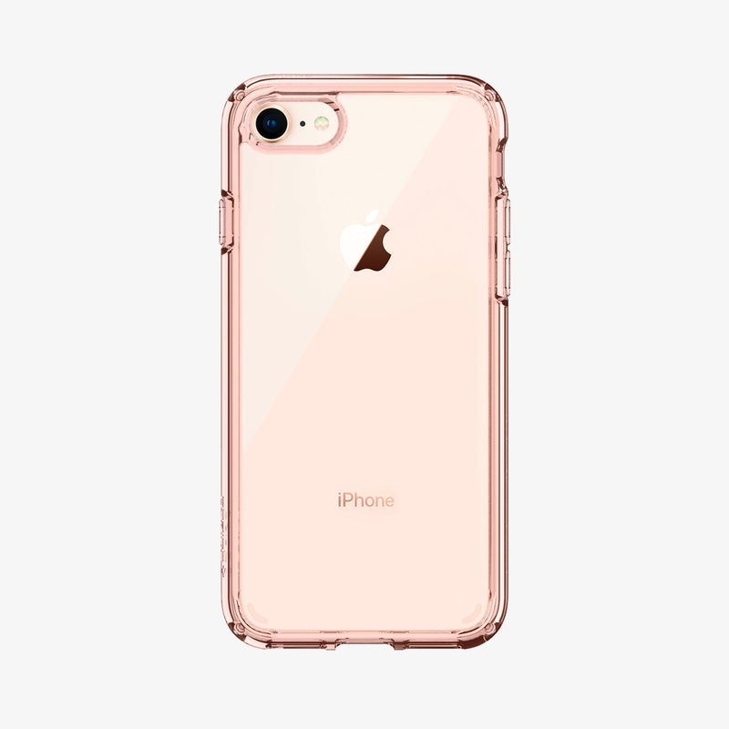 042CS20924 - iPhone SE Ultra Hybrid case in rose crystal showing the back