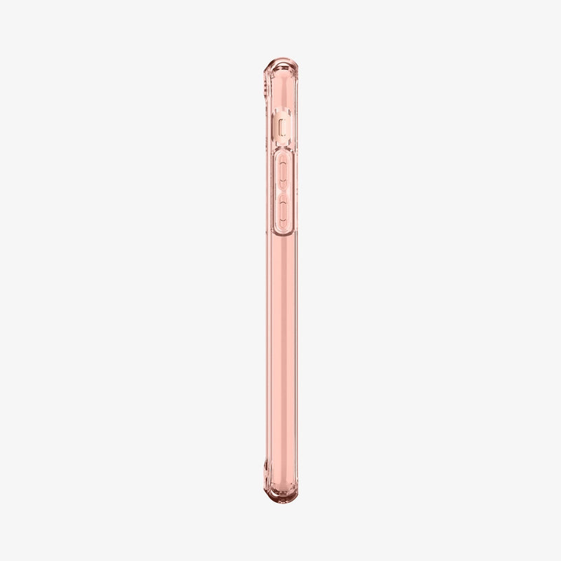 042CS20924 - iPhone SE Ultra Hybrid case in rose crystal showing the side