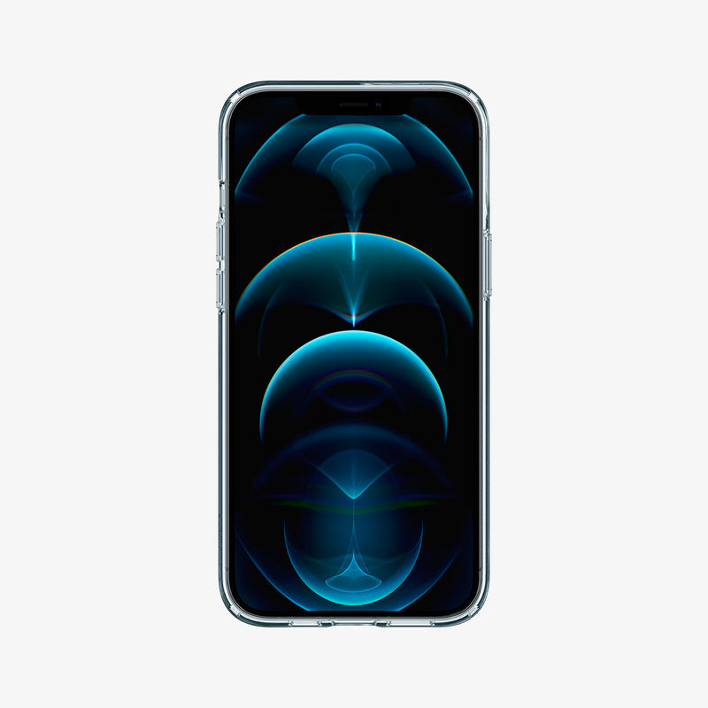 ACS01697 - iPhone 12 / 12 Pro Case Liquid Crystal in crystal clear showing the front