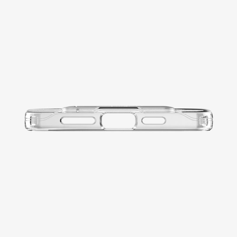 ACS01487 - iPhone 12 Pro Max Case Slim Armor Essential S in crystal clear showing the bottom with precise cutouts