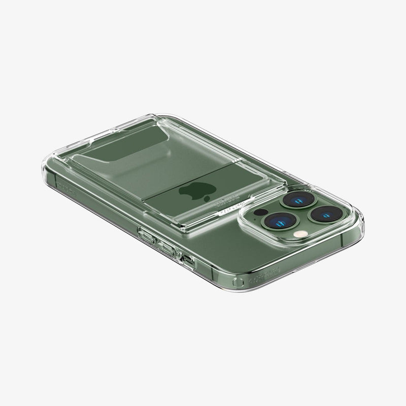 ACS04030 - iPhone 13 Pro Max Case Crystal Slot Dual in crystal clear showing the back, top and side