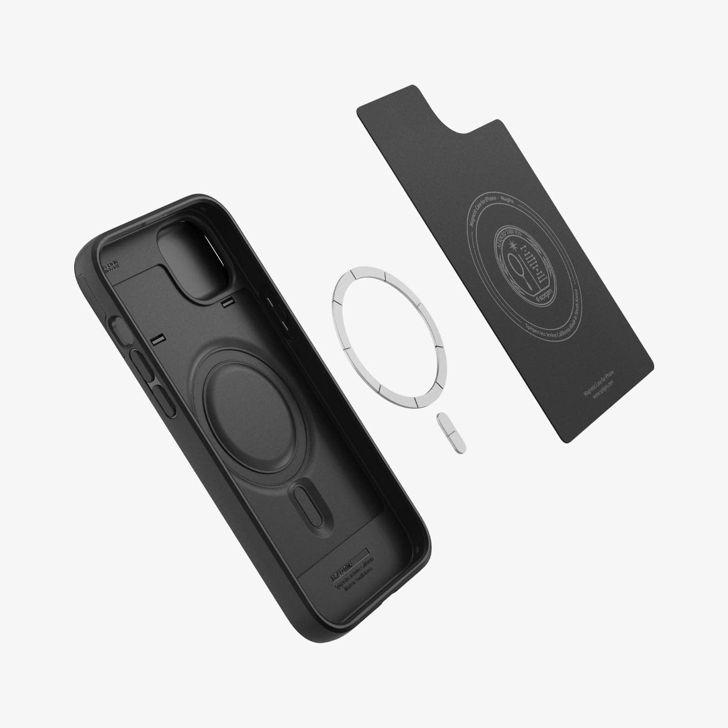 ACS04923 - iPhone 14 Plus Case Optik Armor (MagFit) in black showing the inside with magnetic layers